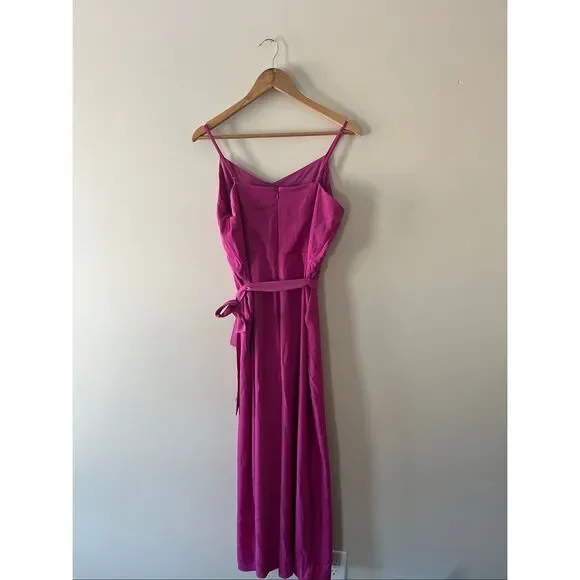 Nine West Magenta Daisy V-Neck Cropped Jumpsuit Size Medium NWT - Picture 3 of 9